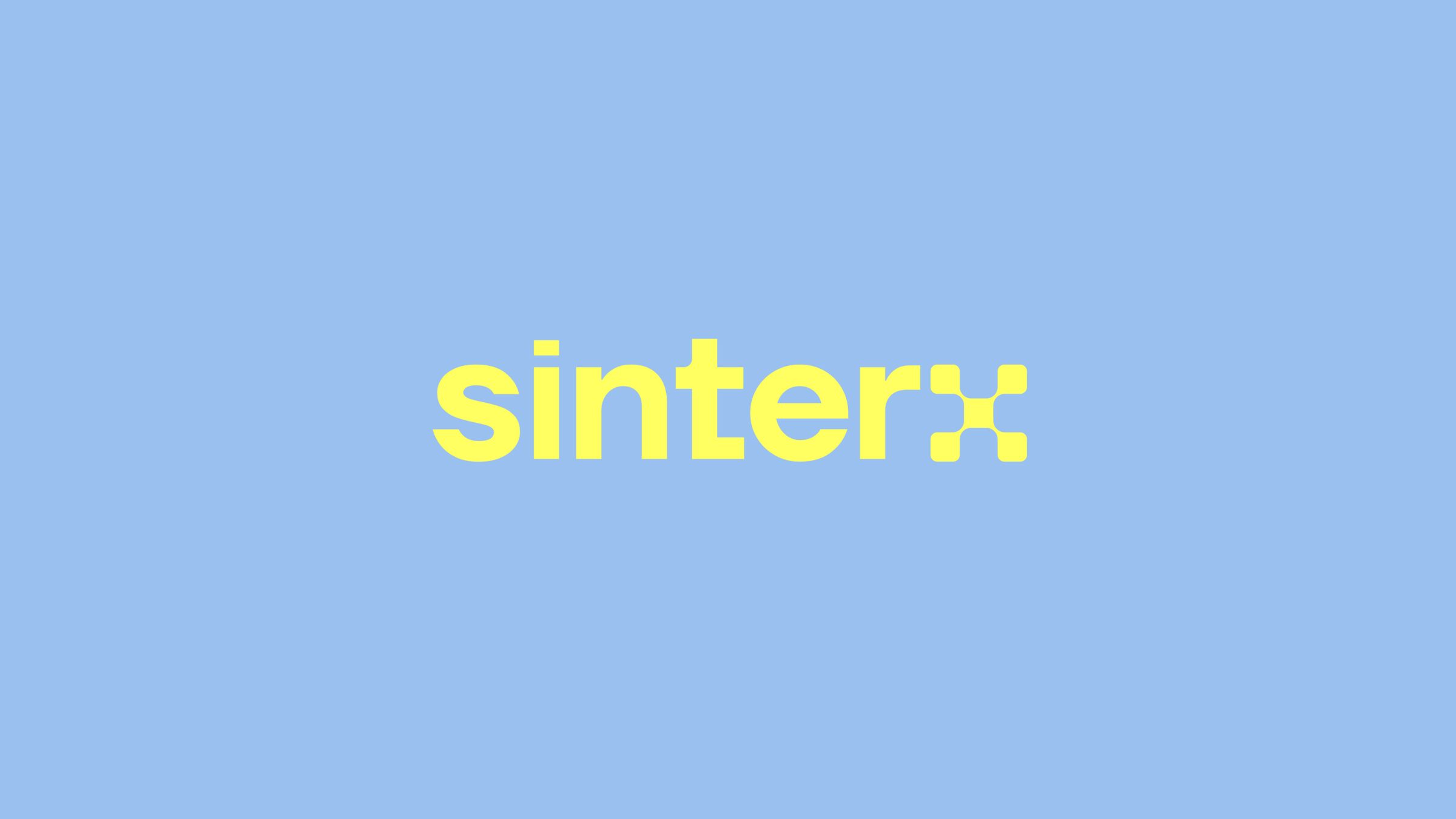 Sintrex logotype on blue